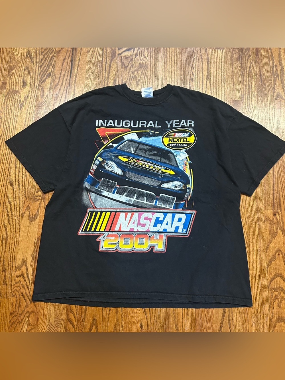 Vintage 2004 NASCAR Nextel Cup Inaugural Year Season Schedule Black Shirt 3XL